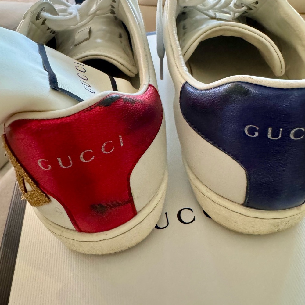 Gucci Women's White and Gold Sneakers - Picture 3 of 15